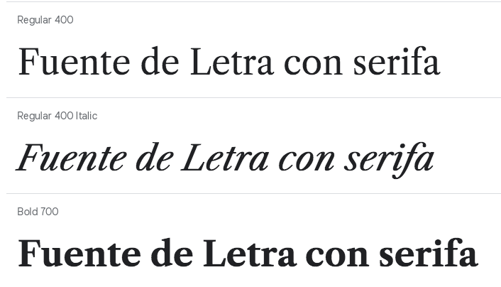 Fuente con serifa